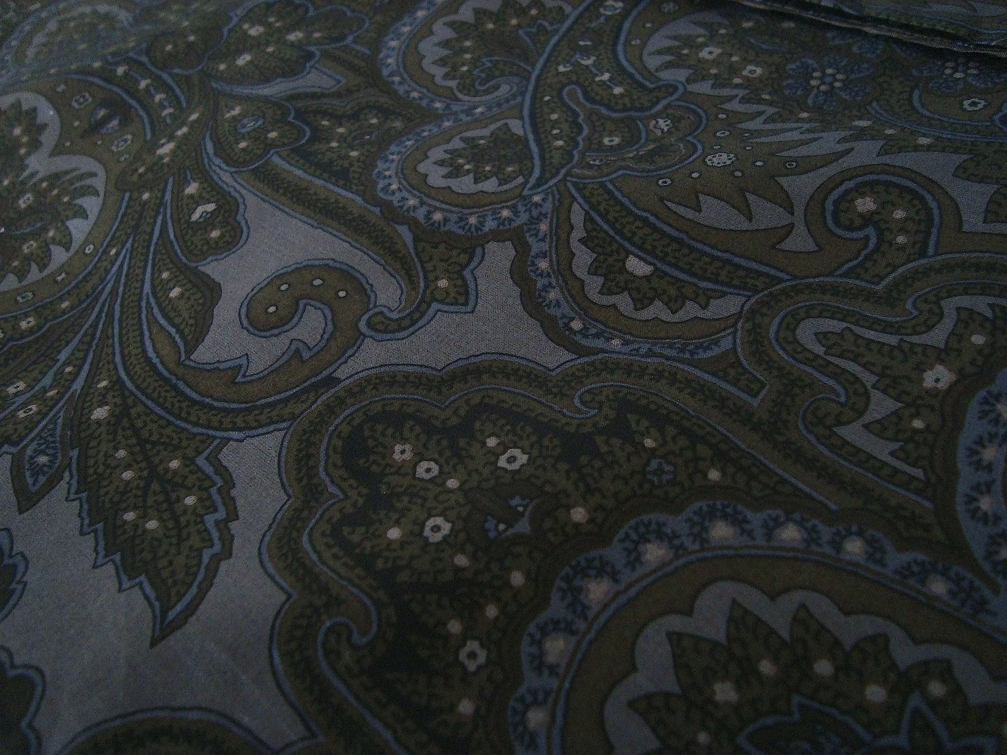 2008 Silk 'Cigar Paisley' Shirt in Blue/Moss Green