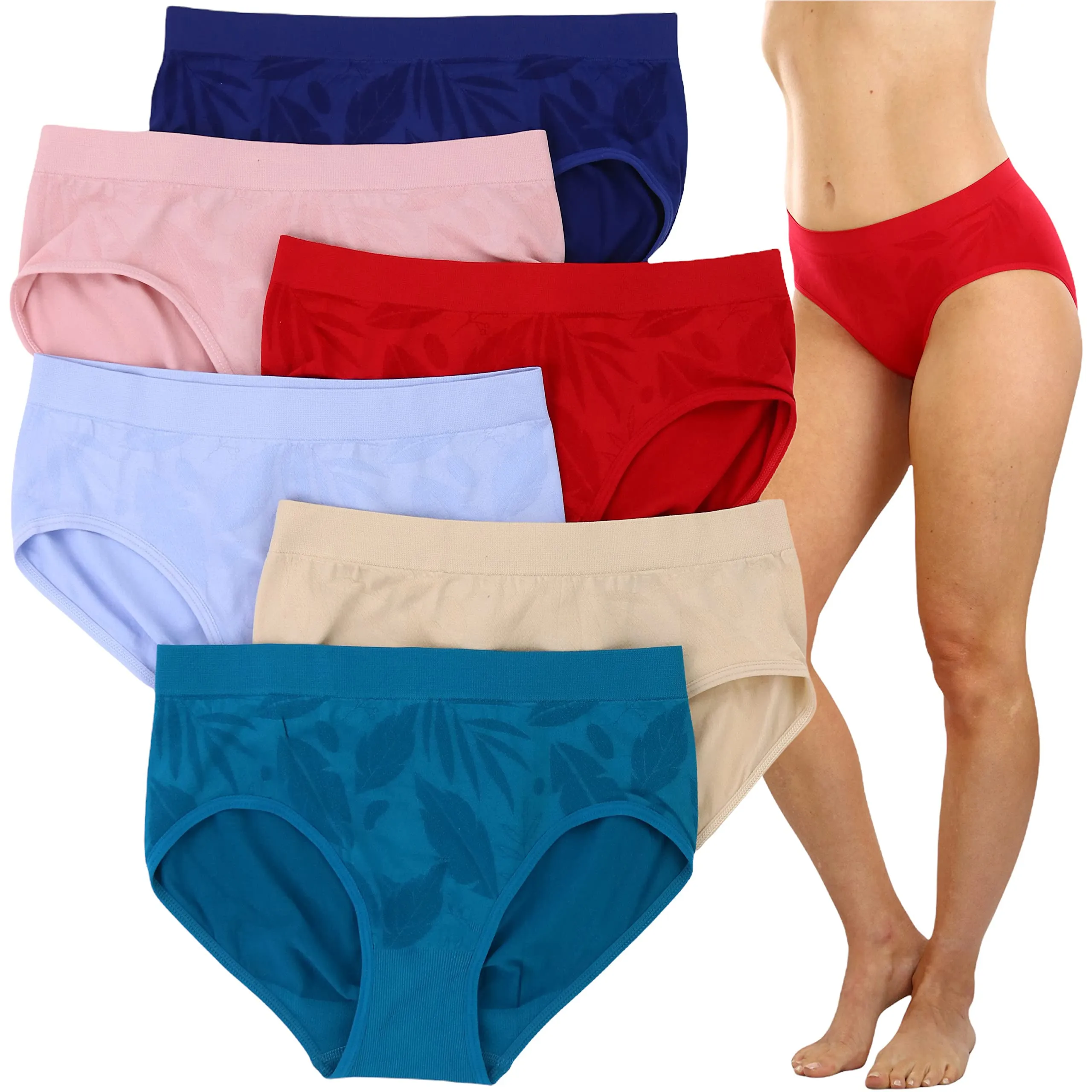 6-Pack: ToBeInStyle Women's Comfortable Bikini Brief Panties