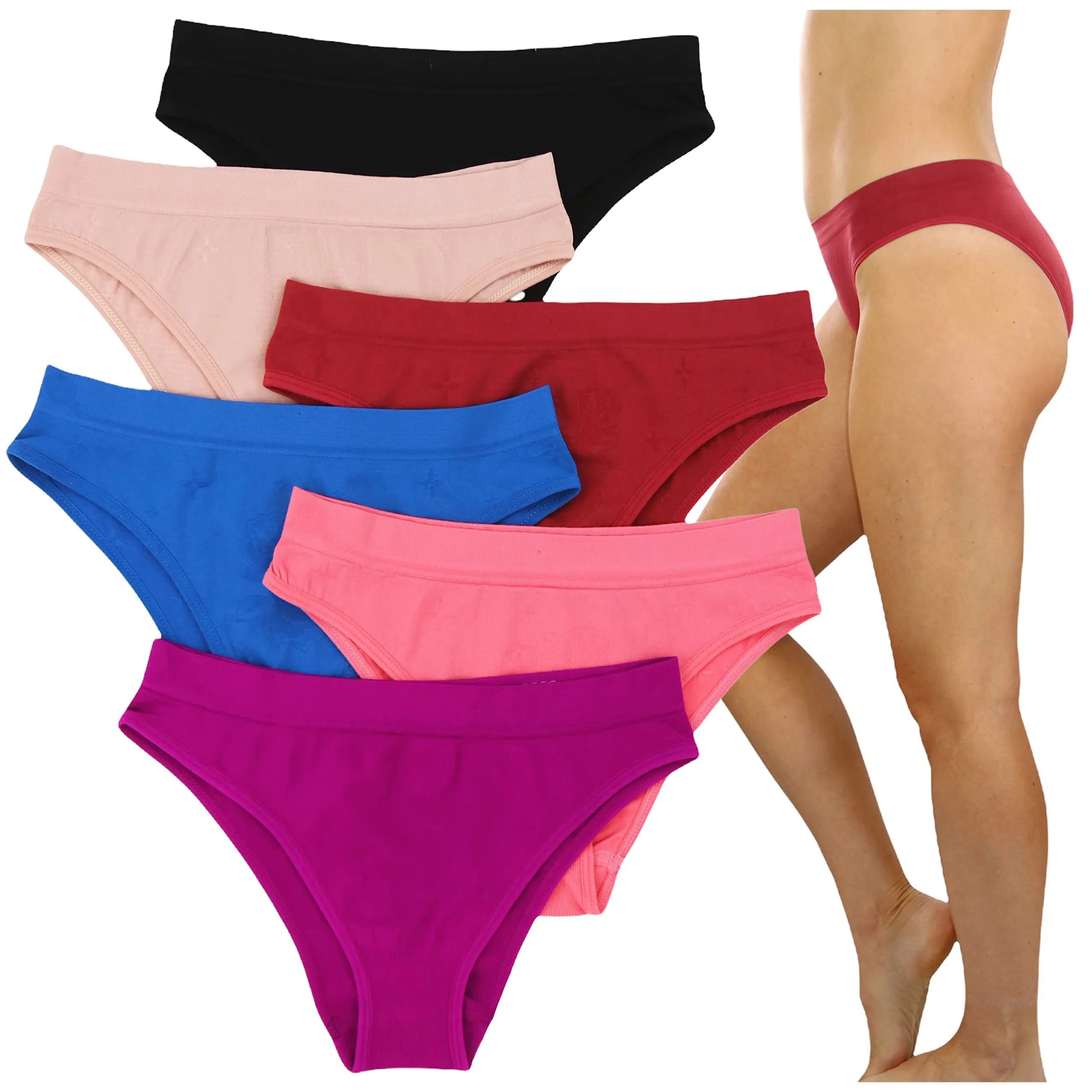 6-Pack: ToBeInStyle Women's Comfortable Bikini Brief Panties