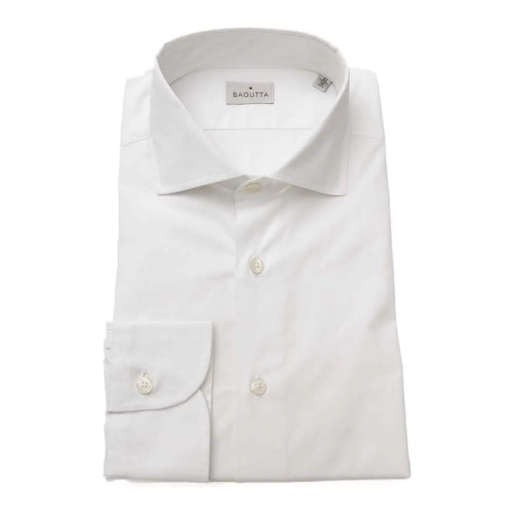 Bagutta White Cotton Mens Shirt