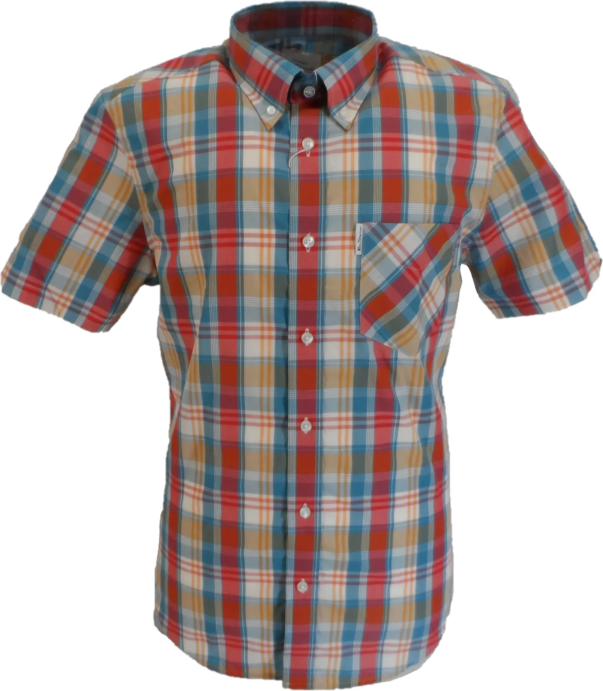 Ben Sherman Mens Kingfisher Multi Check Shirts