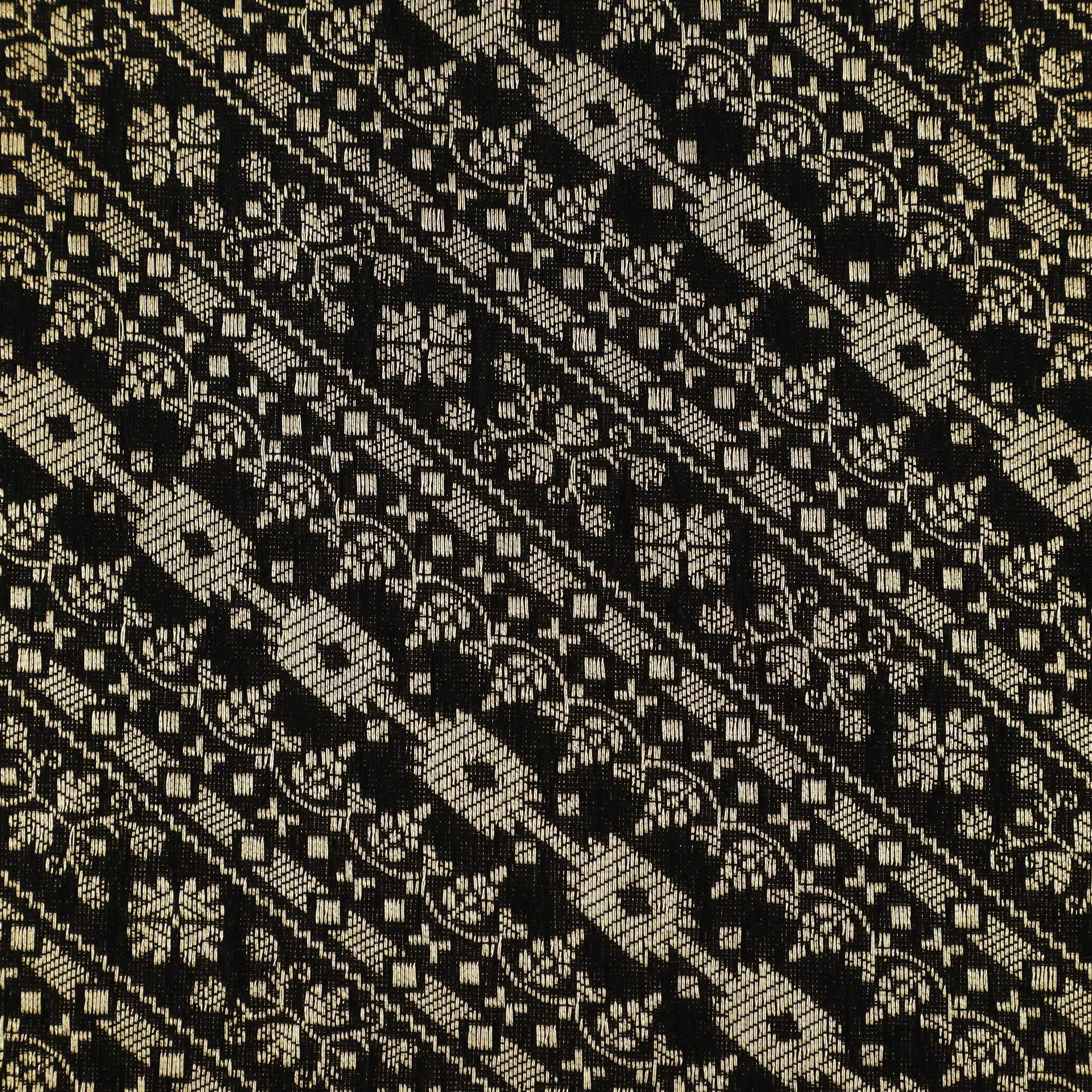 Black Color Pauri Brocade Fabric