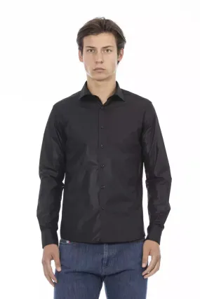 Black Polyester Men Shirt