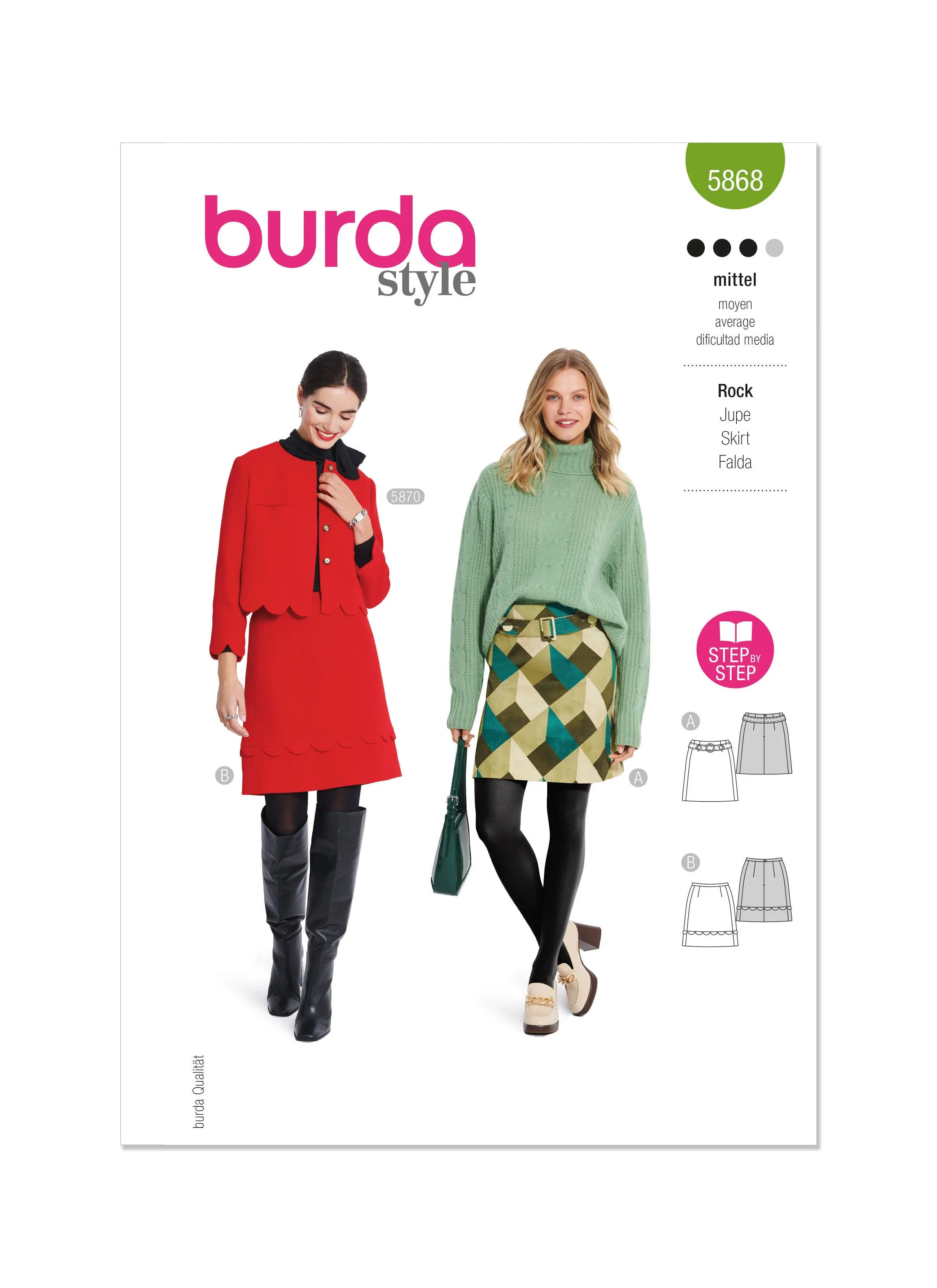 Burda Pattern 5868 Misses' Skirt Pants