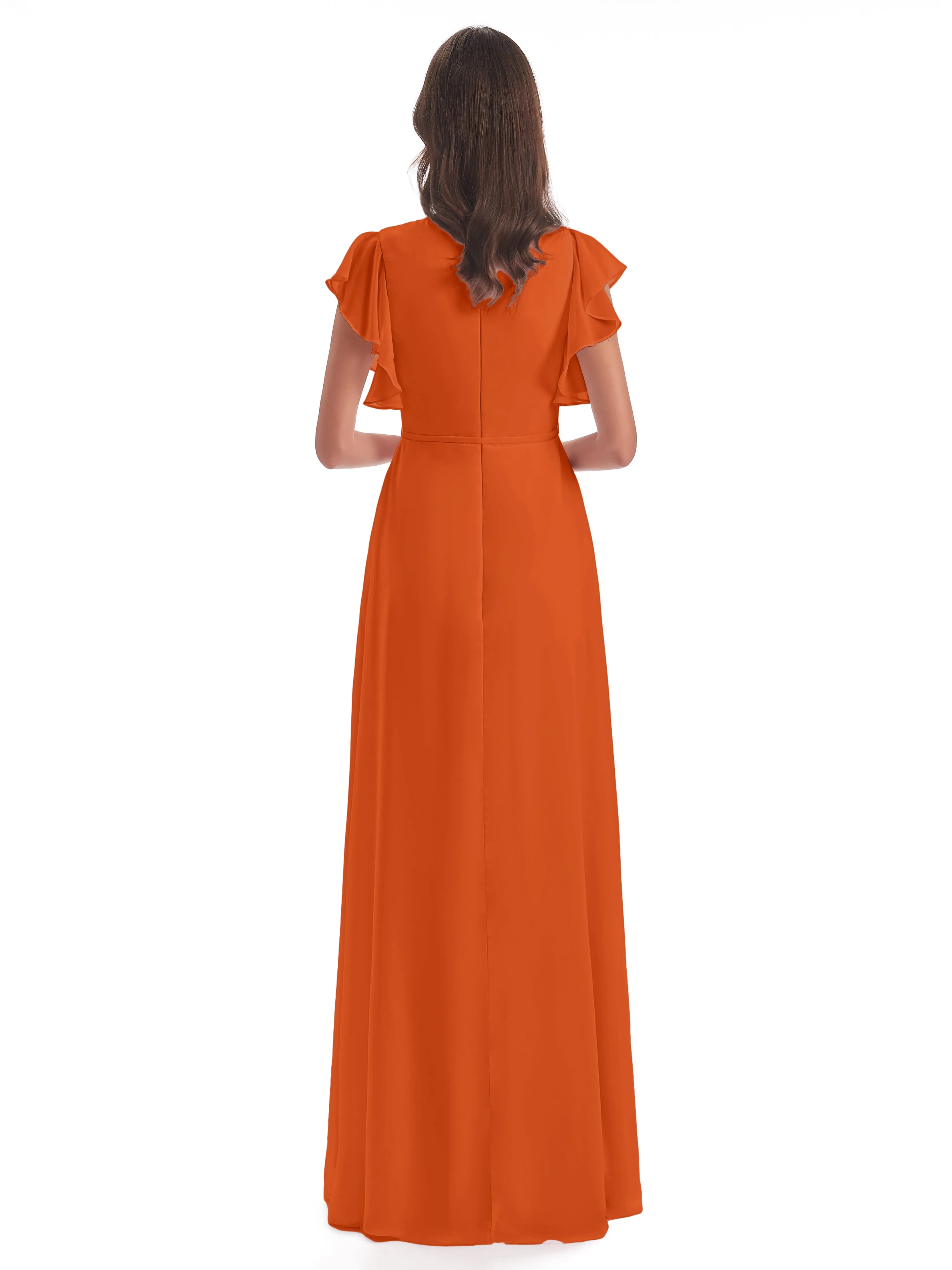 Burnt Orange Bridesmaids Dresses Rose Charming Scoop Chiffon Bridesmaid Dresses