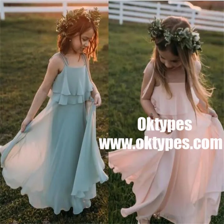 Chiffon Cheap Lovely Comfortable Cute Simple Flower Girl Dresses, TYP0847