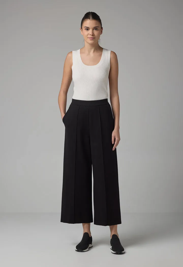 Choice Basic Straight Wide Cut Trousers Black