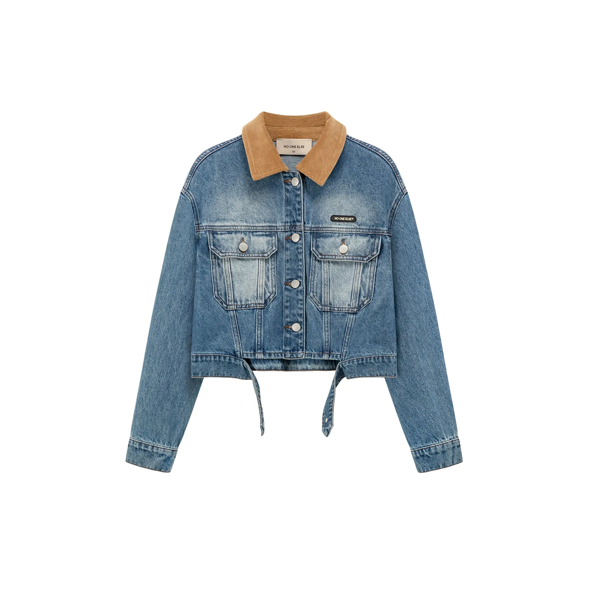 Color Collar Stitching Retro Denim Jacket