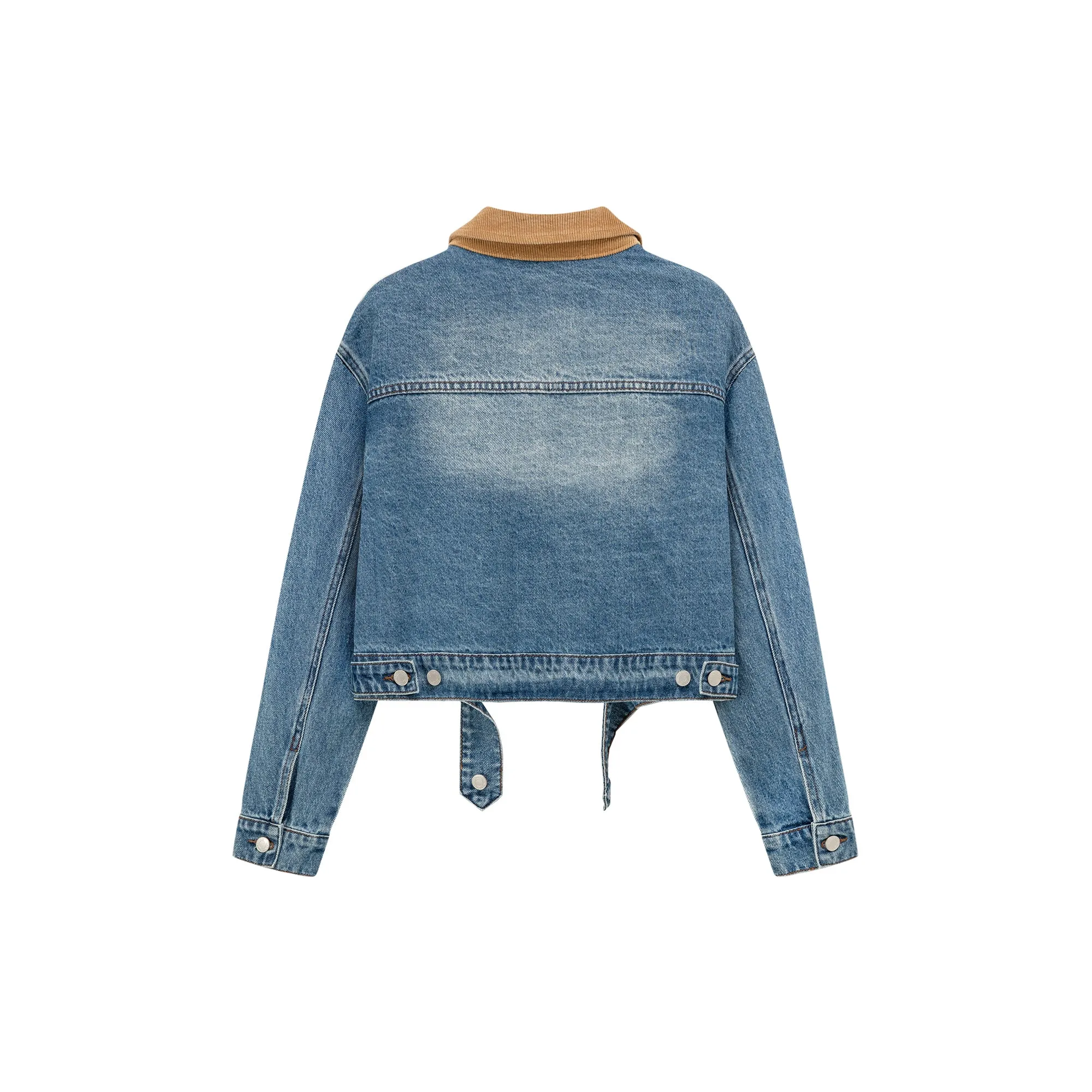 Color Collar Stitching Retro Denim Jacket