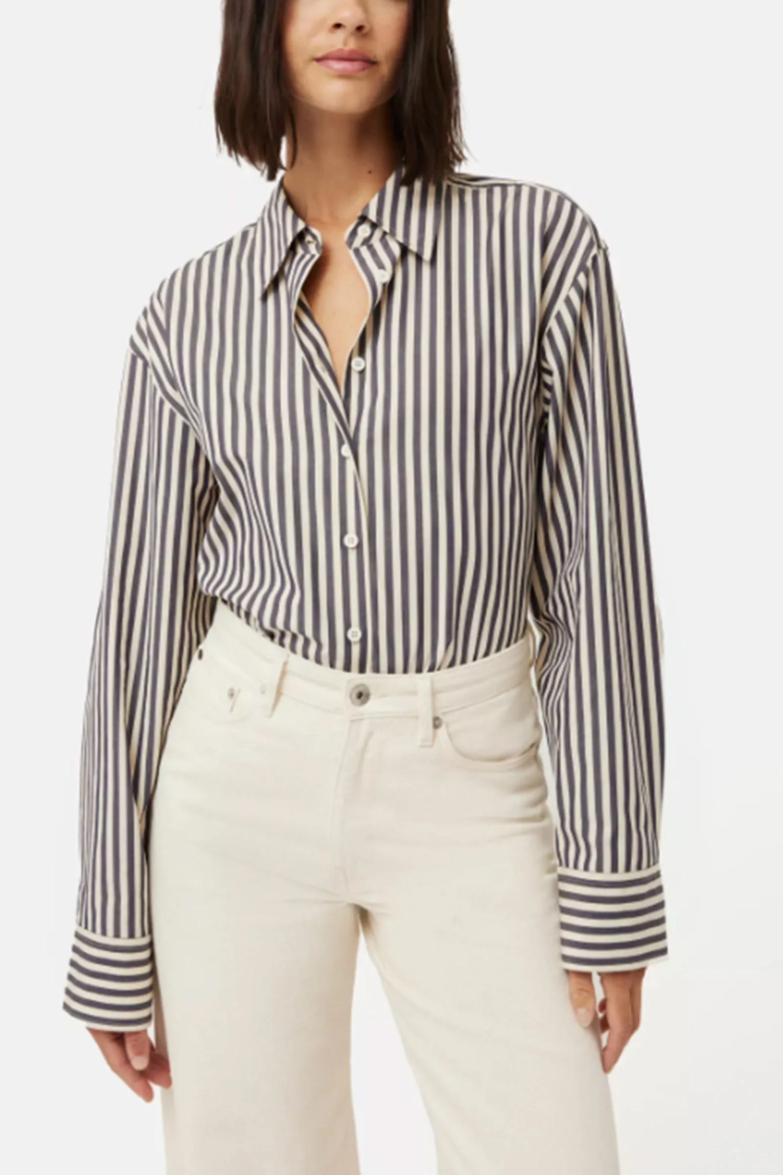 Cotton Poplin Stripe Shirt