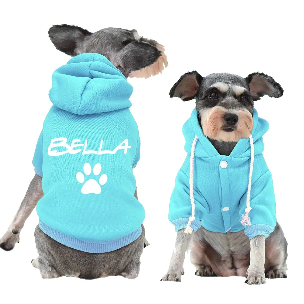 Custom Dog Hoodie | Personalized Pet French Bulldog Name Hoodies | Large Dog Clothes Personalized