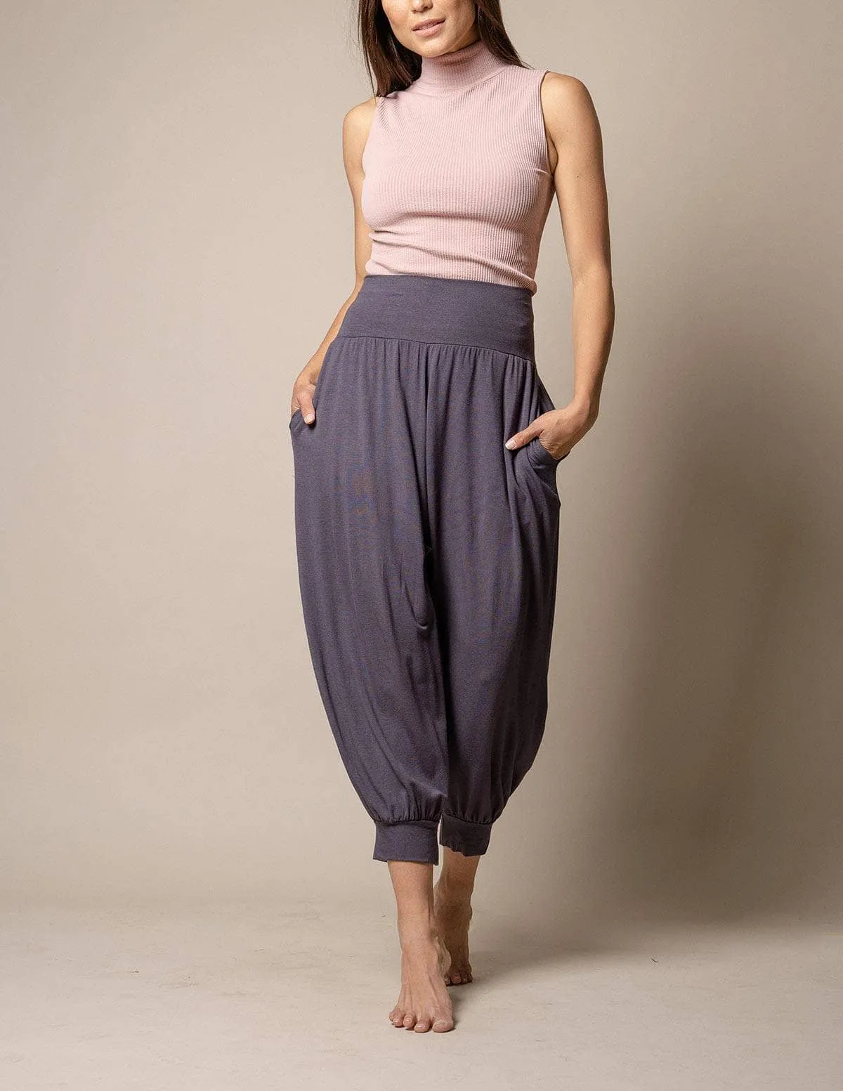 Flowy Harem Pants - Charcoal