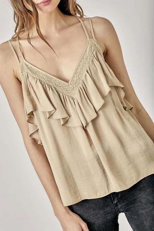 FS Clearance Trim Detail with Ruffle Cami Top