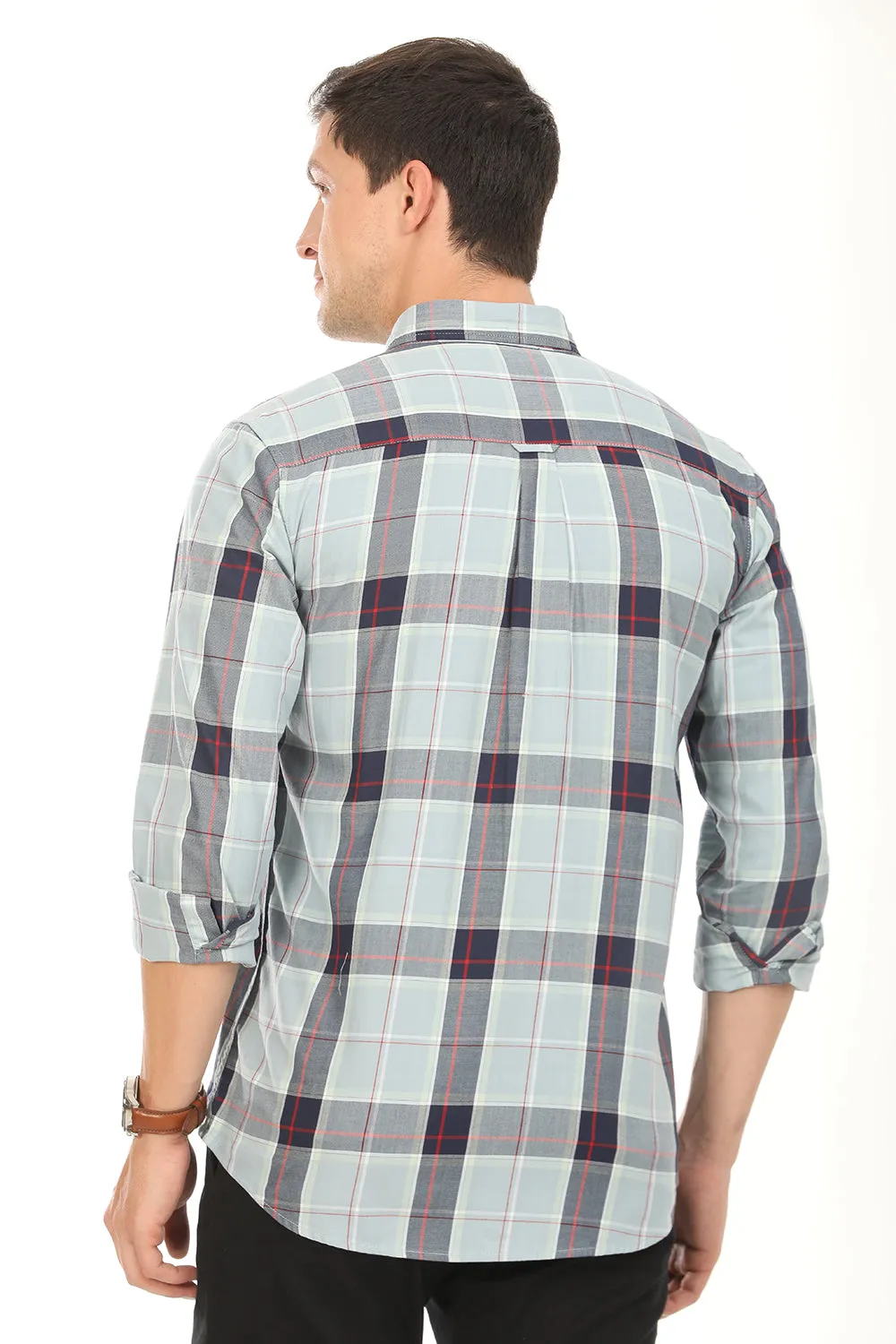 Gridline Checkered Shirt - Green x Red