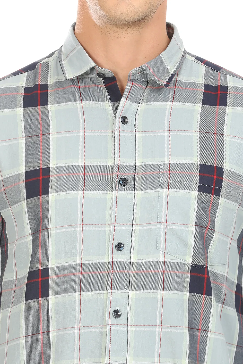 Gridline Checkered Shirt - Green x Red