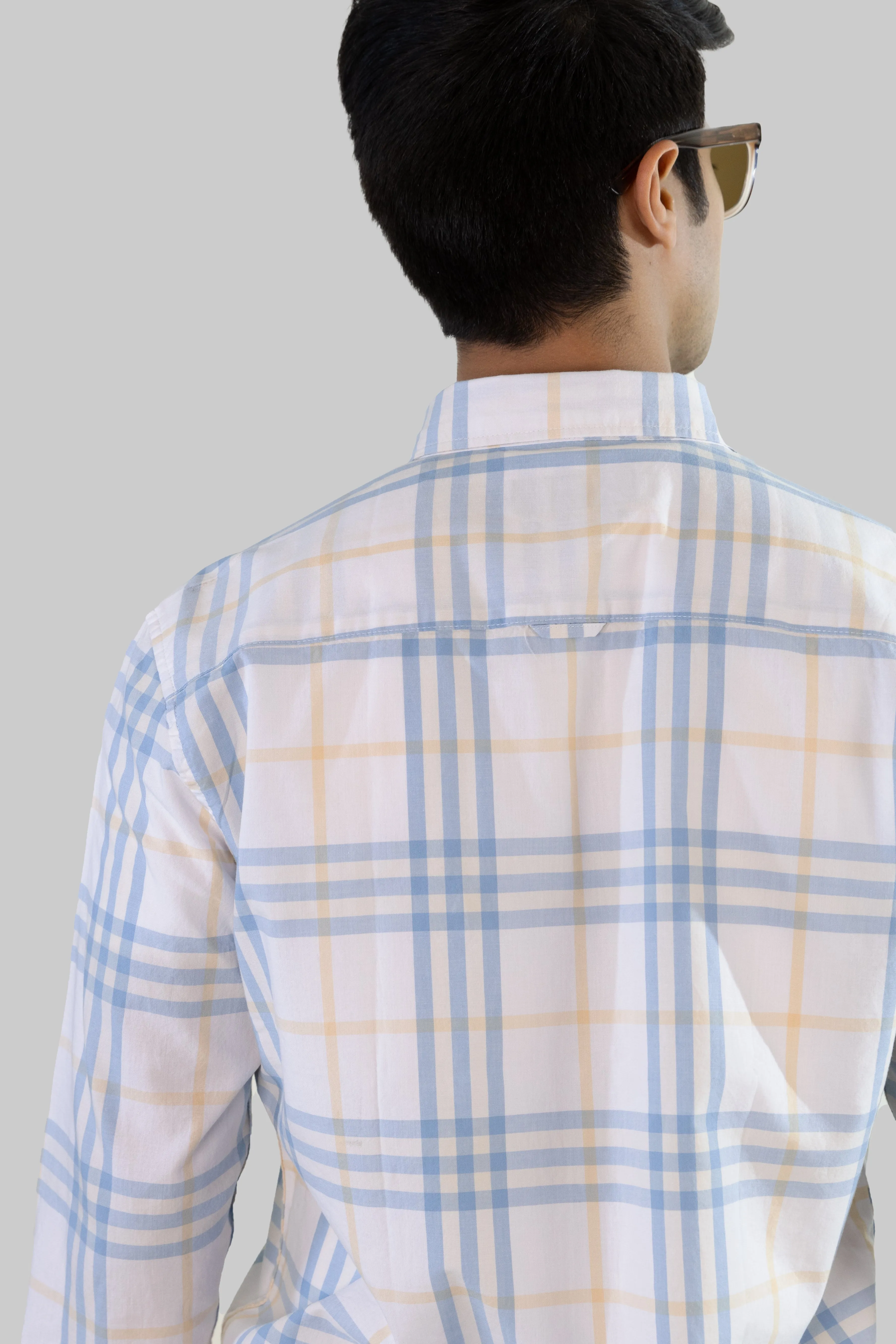 Gridline Checkered Shirt - Warm White