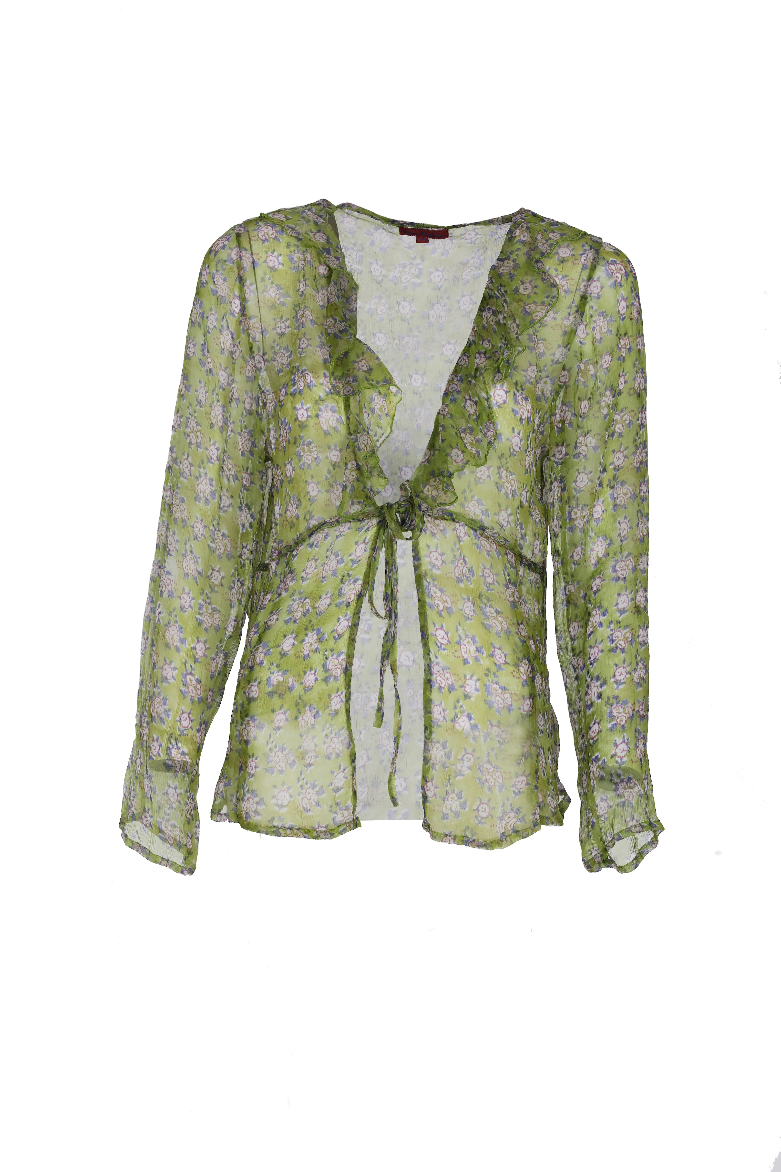 Hand Block Printed Chiffon Jacket - Only in Size Medium