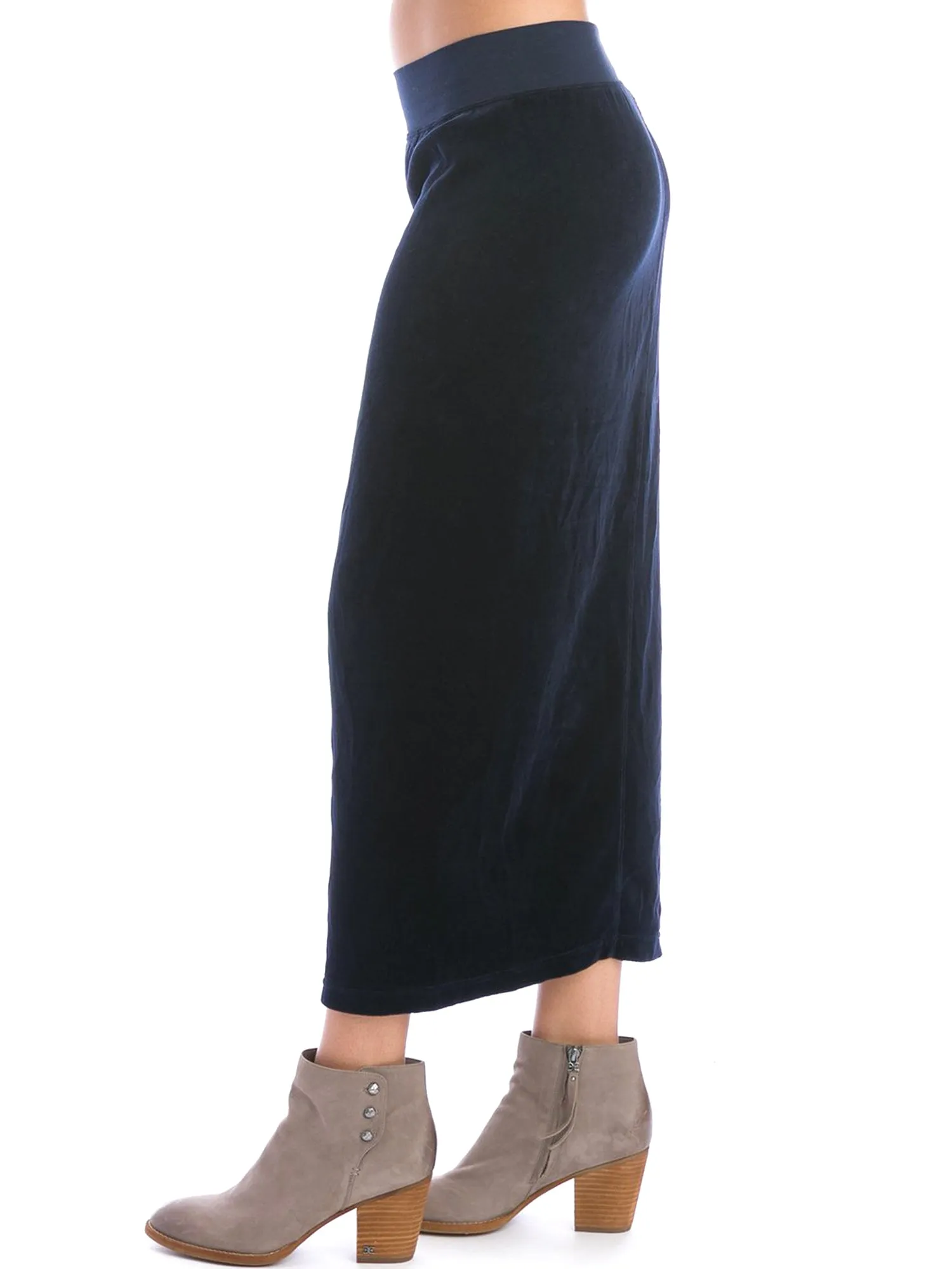 Hard Tail Velour Easy Fit Column Skirt (V-174)