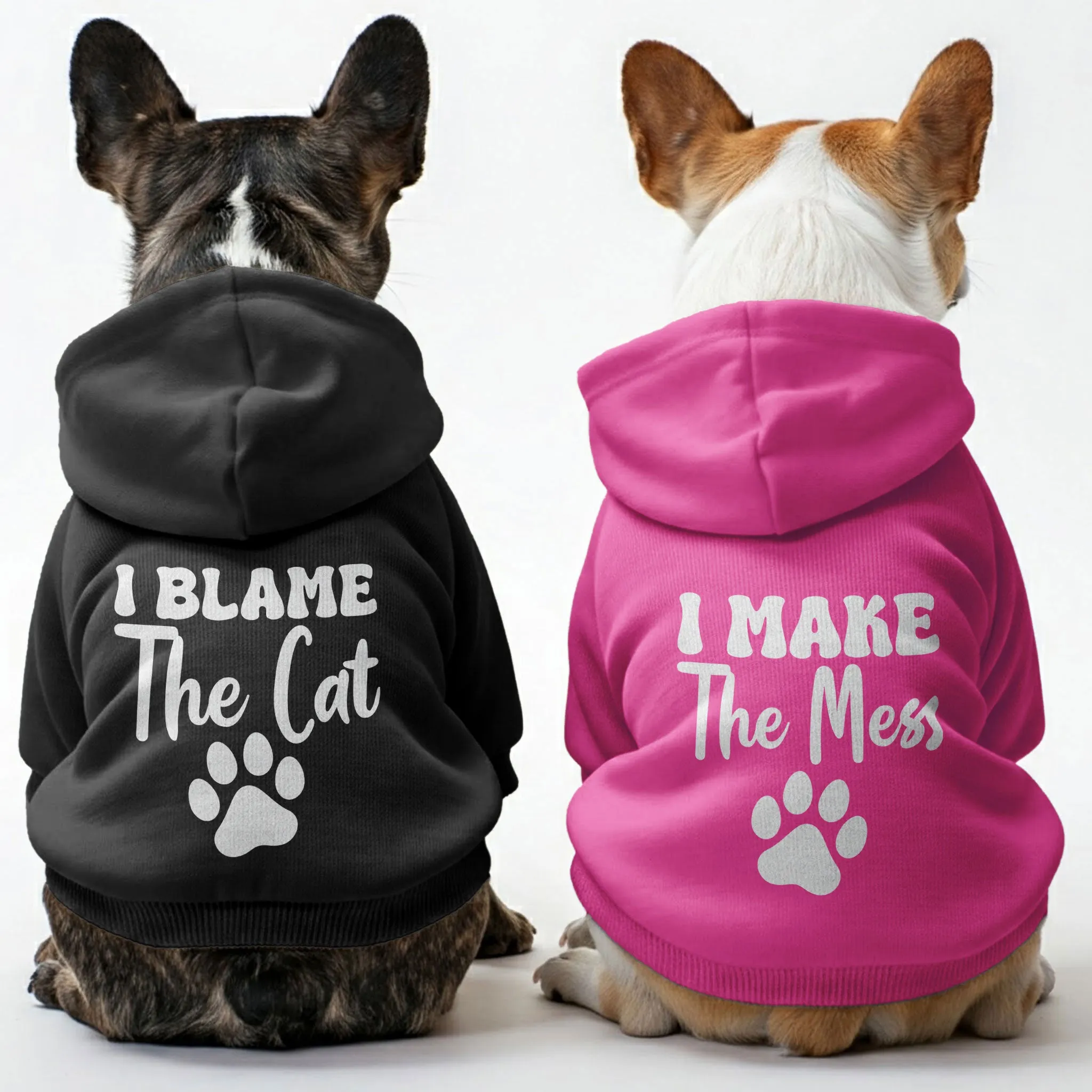 I make the mess and I blame the cat - Matching French Bulldog Hoodies – Stylish, Cozy & Personalized!