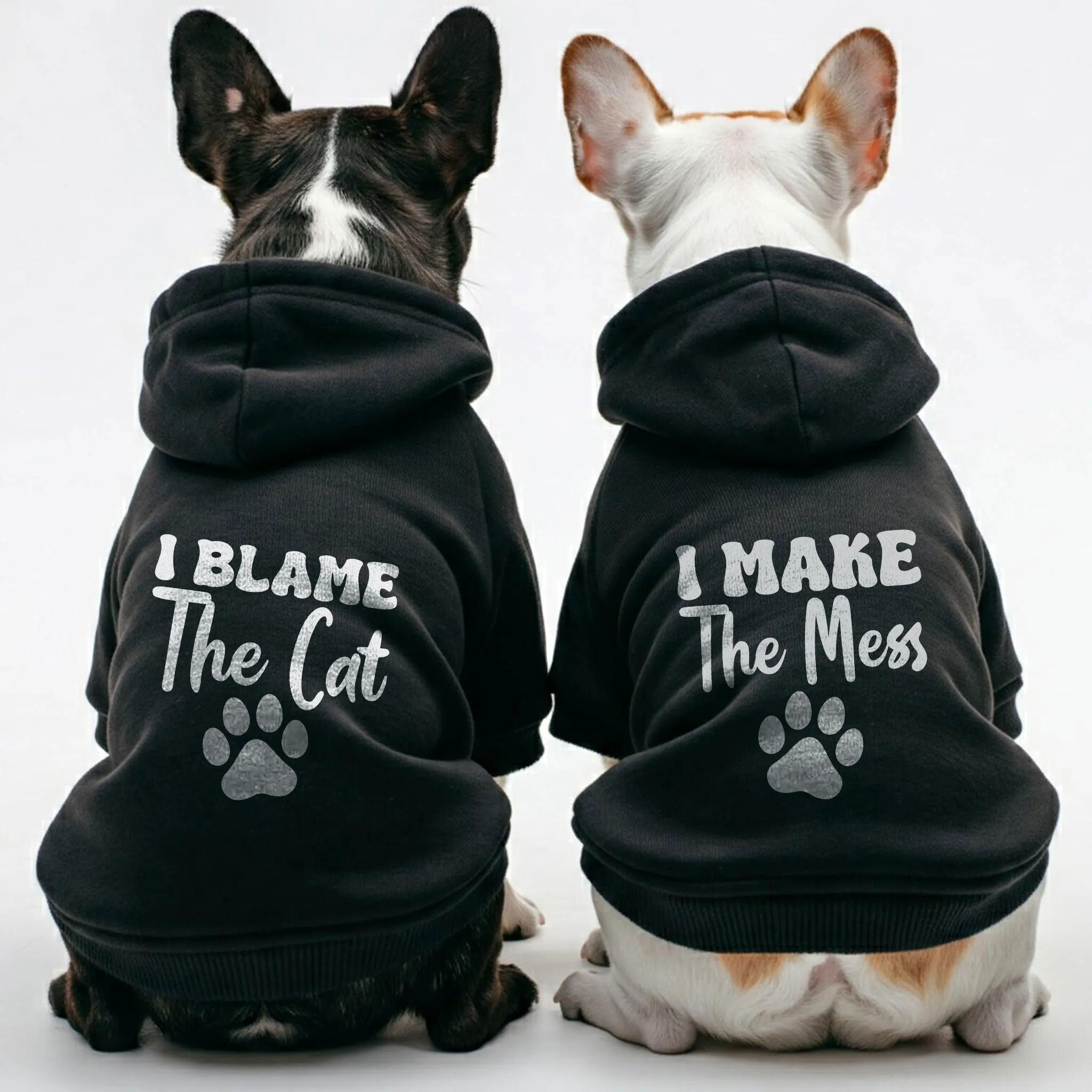 I make the mess and I blame the cat - Matching French Bulldog Hoodies – Stylish, Cozy & Personalized!