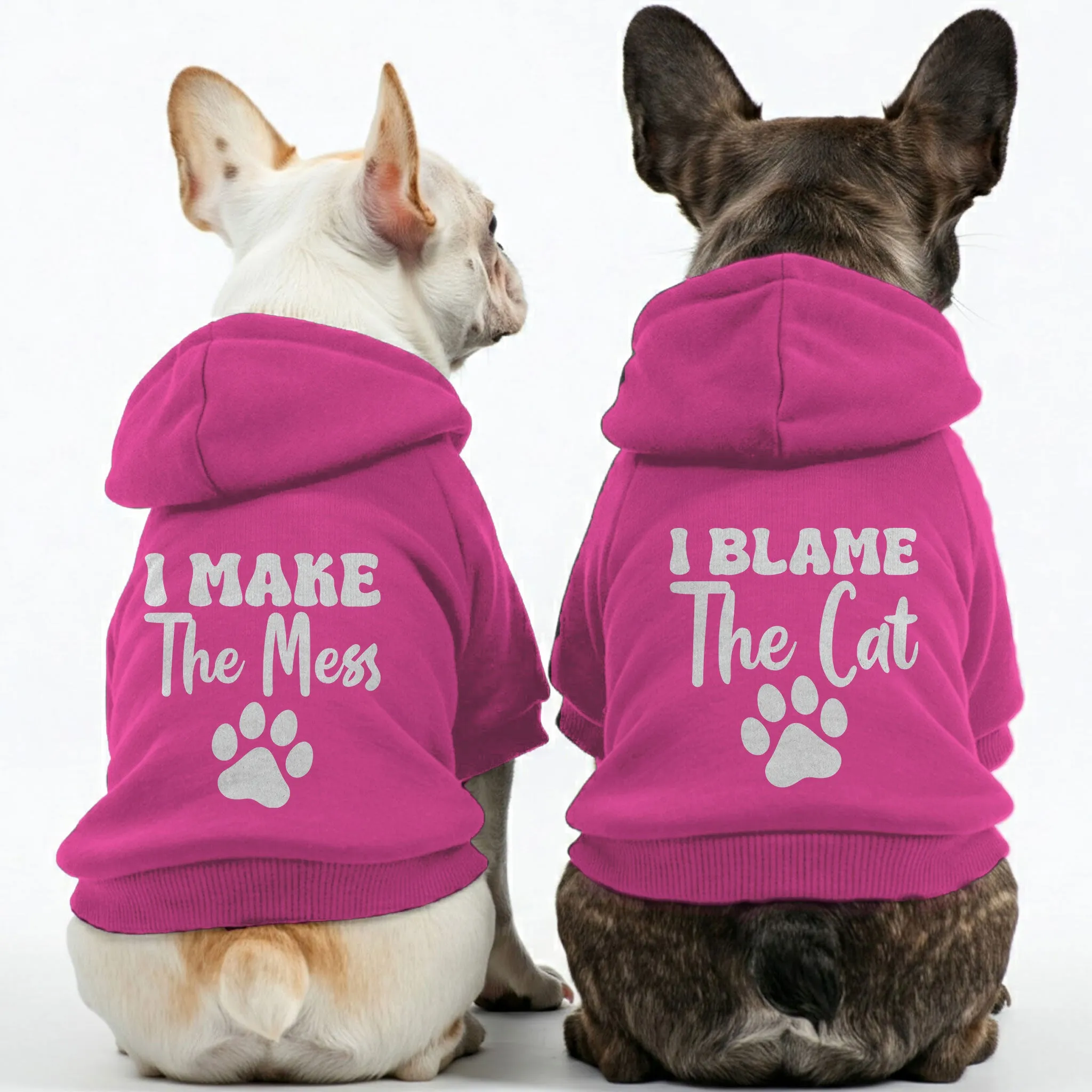 I make the mess and I blame the cat - Matching French Bulldog Hoodies – Stylish, Cozy & Personalized!