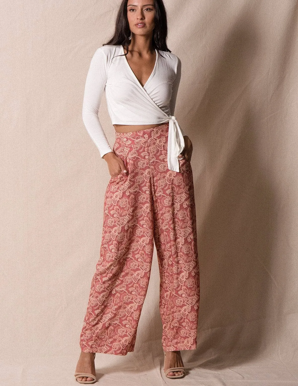 Izabella Flowy Pants- Large Only