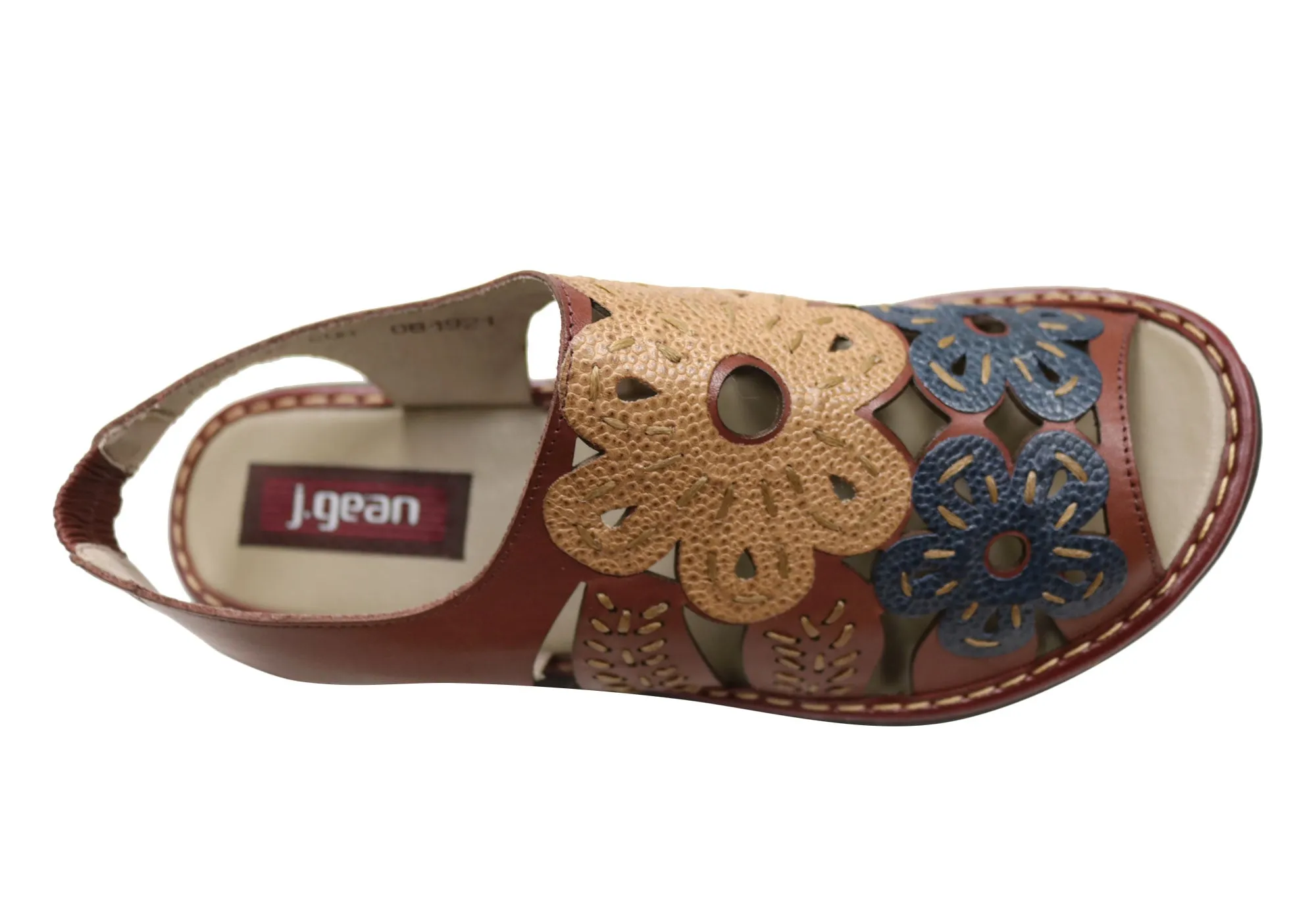 J Gean Orchid Womens Comfortable Leather Sandals Made In Brazil