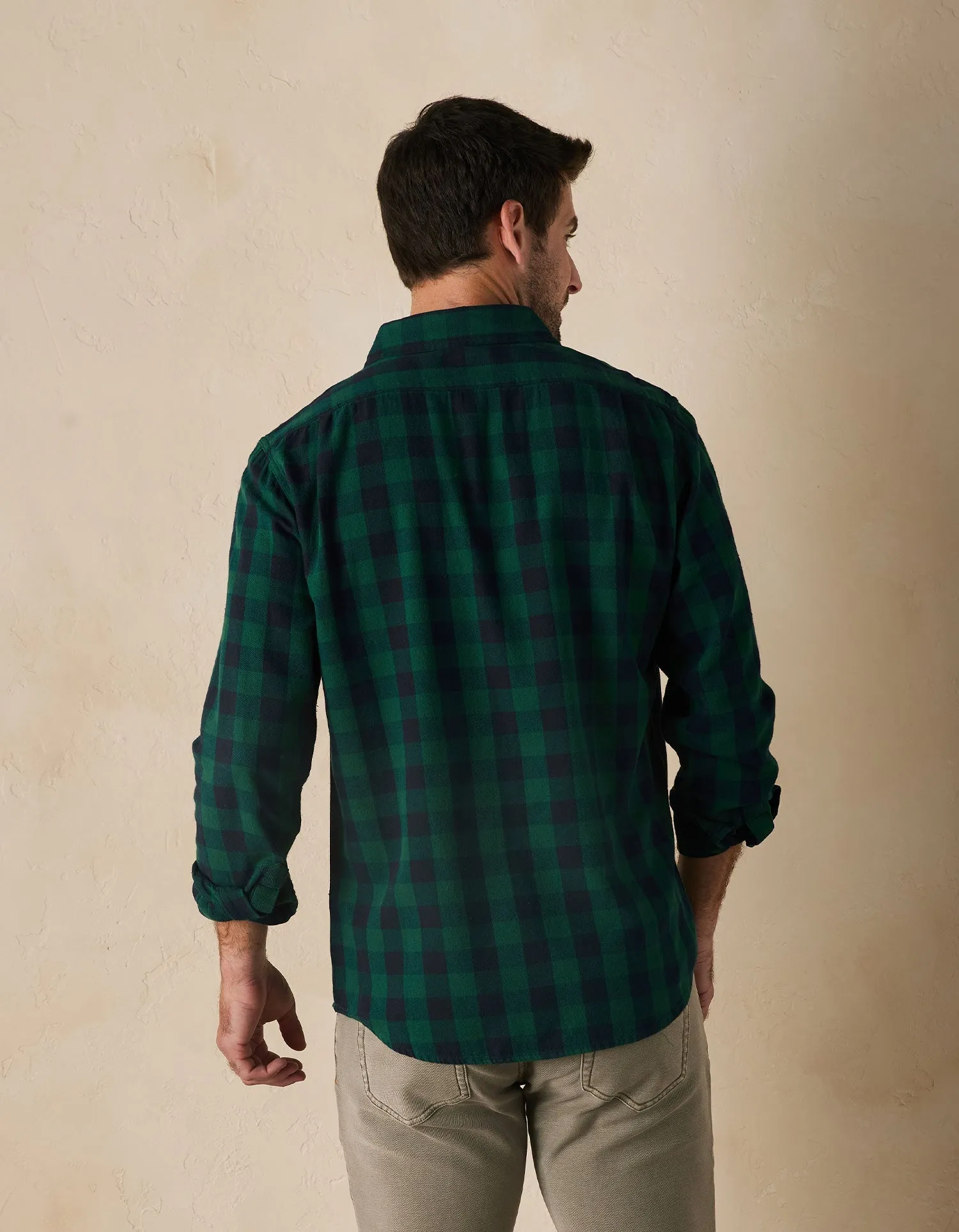 Jackson Lightweight Flannel in Green Check