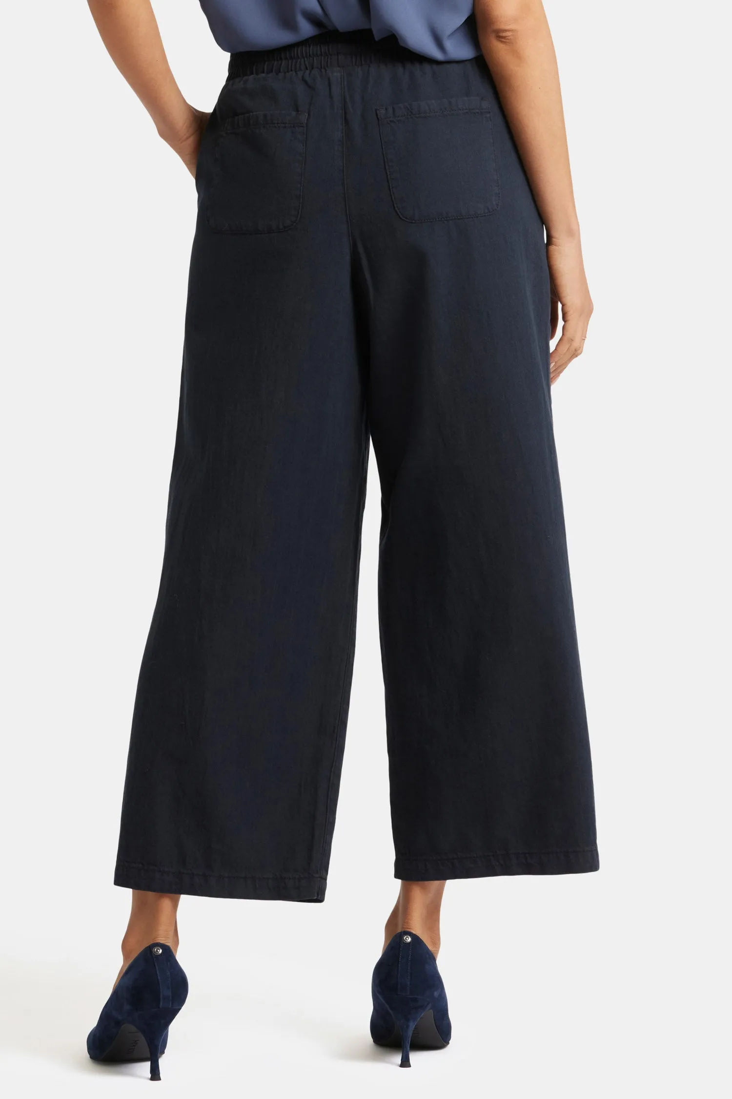 Jayne Pull-On Wide Leg Ankle Pants - Overdye Black