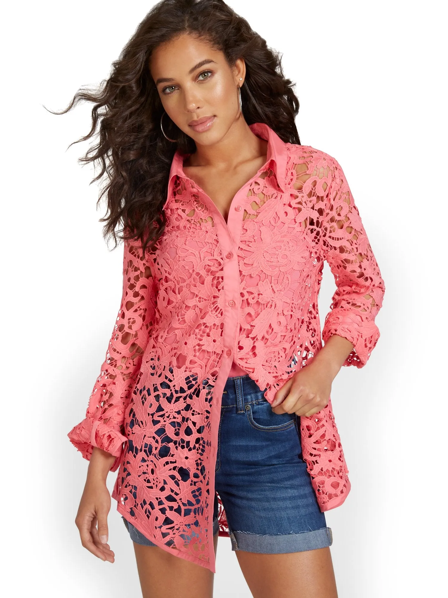 Lace Modern Madison Tunic Shirt - Lily & Cali