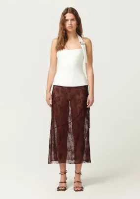 LACE SKIRT CHOCOLATE