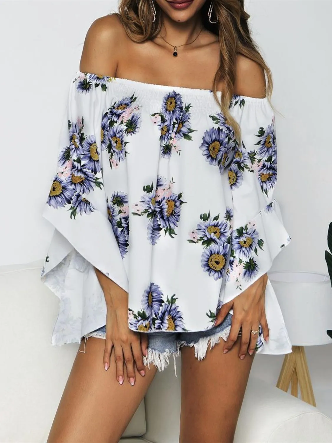 Making Memories Floral Off Shoulder Blouse