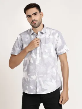 Men Ash Printed Casual Shirt (GBMNR4012)