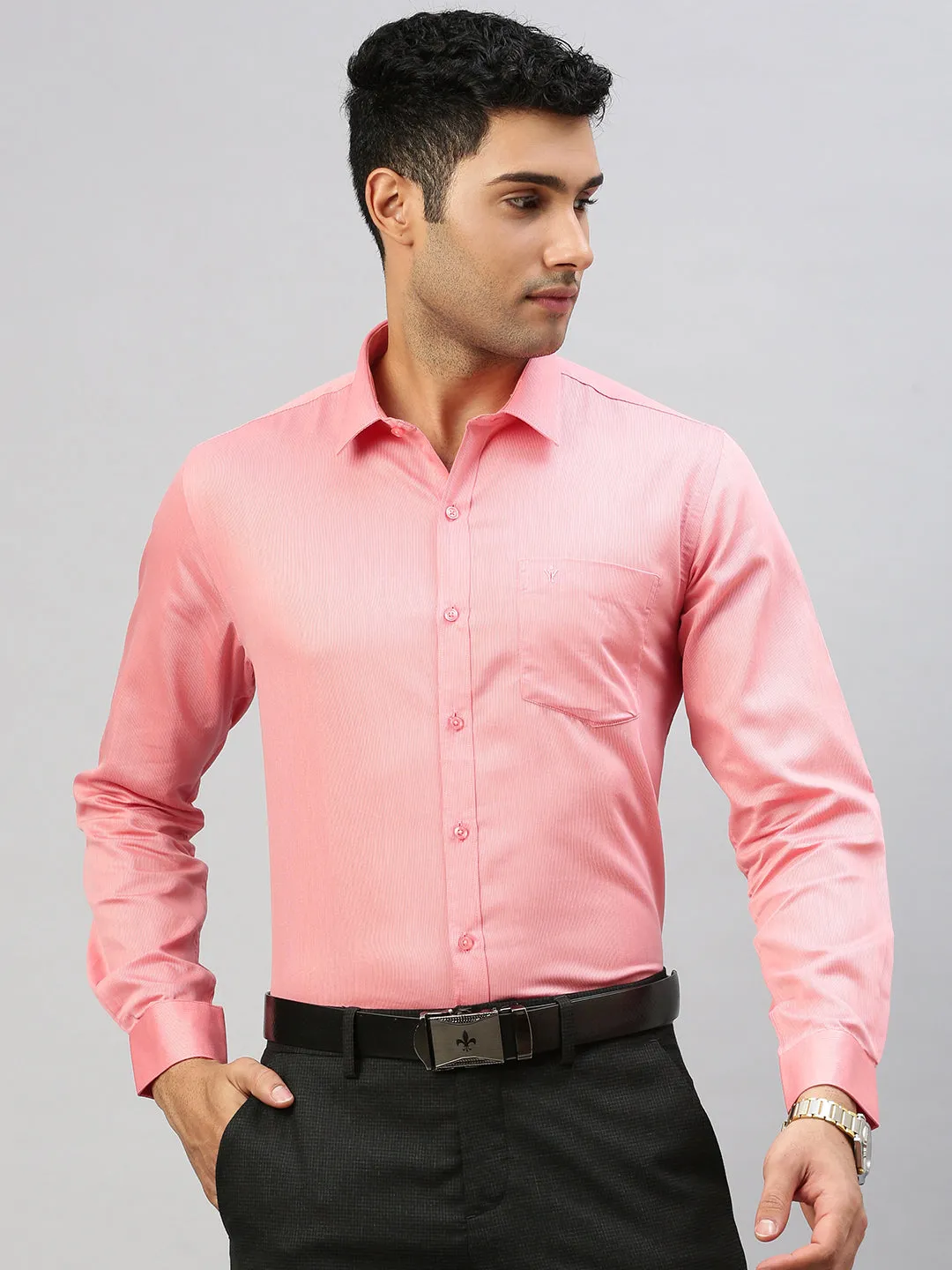 Men Cotton Rich Shirt Pink T50 TZ1