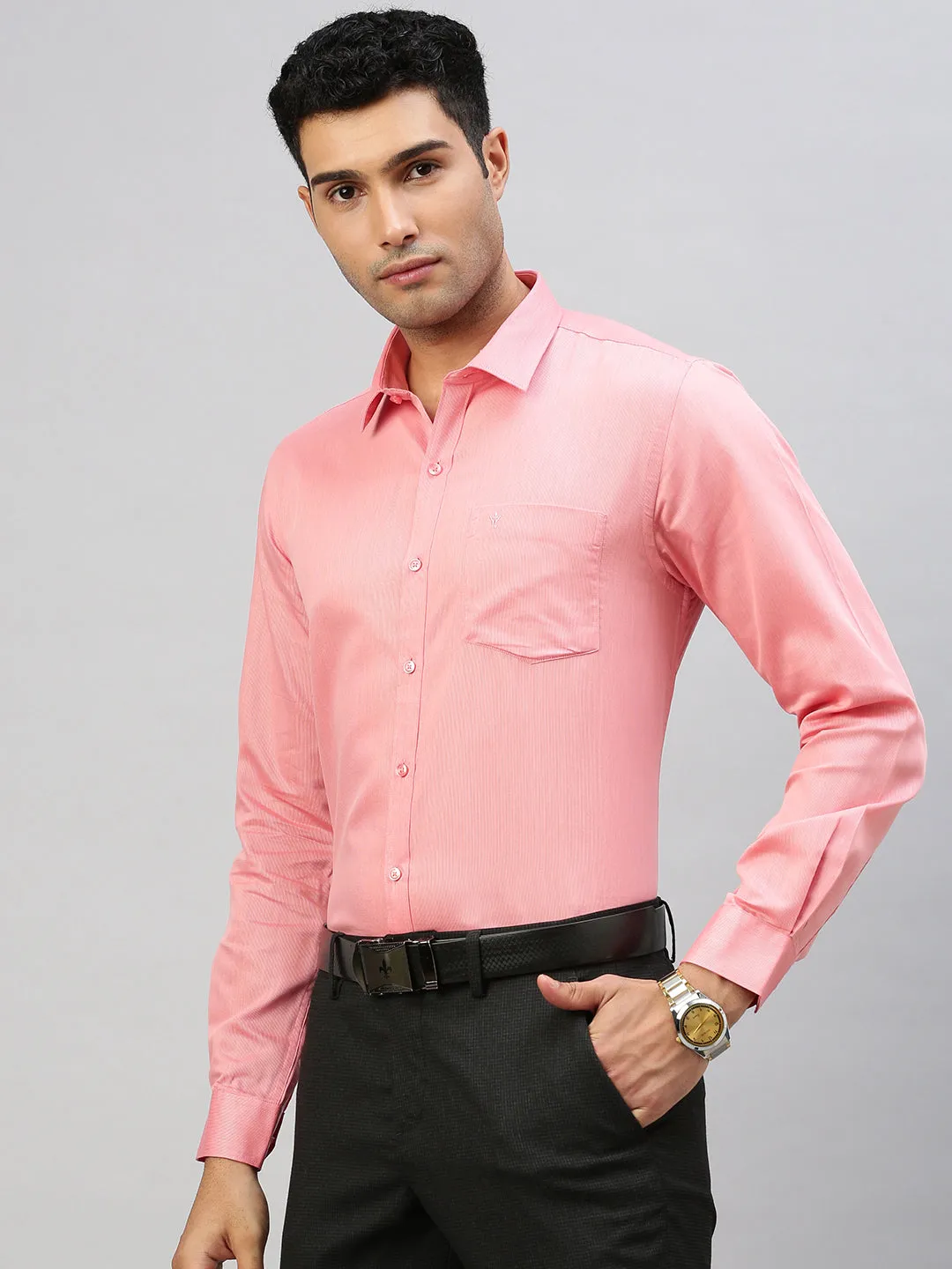 Men Cotton Rich Shirt Pink T50 TZ1