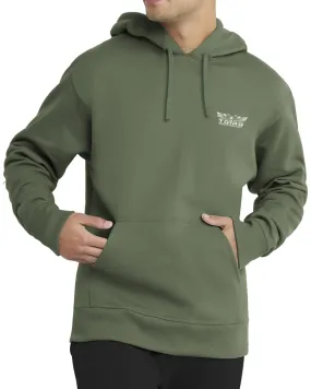 Men Plain OliveGreen Hooded Sweatshirt with Pockets