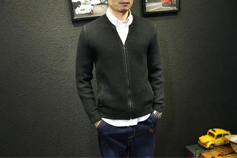 Men's Autumn/Winter Warm Knitted Zipped Slim Cardigan