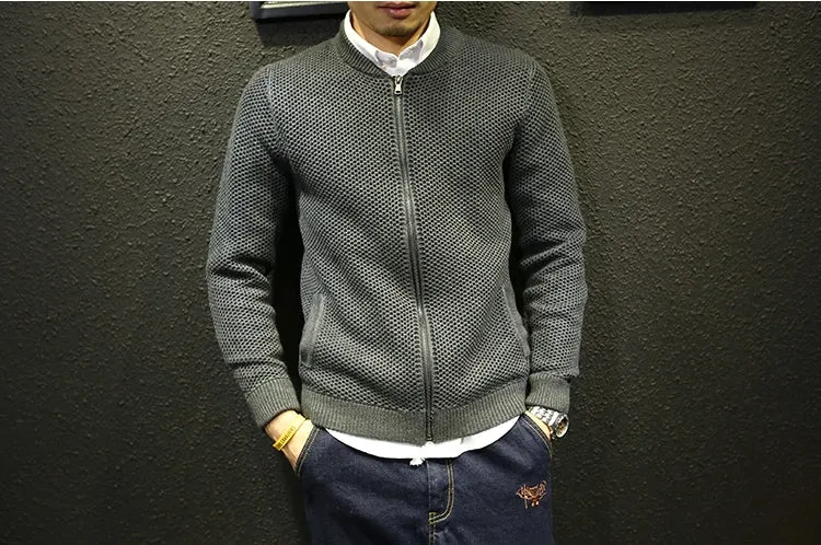 Men's Autumn/Winter Warm Knitted Zipped Slim Cardigan