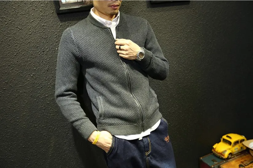 Men's Autumn/Winter Warm Knitted Zipped Slim Cardigan