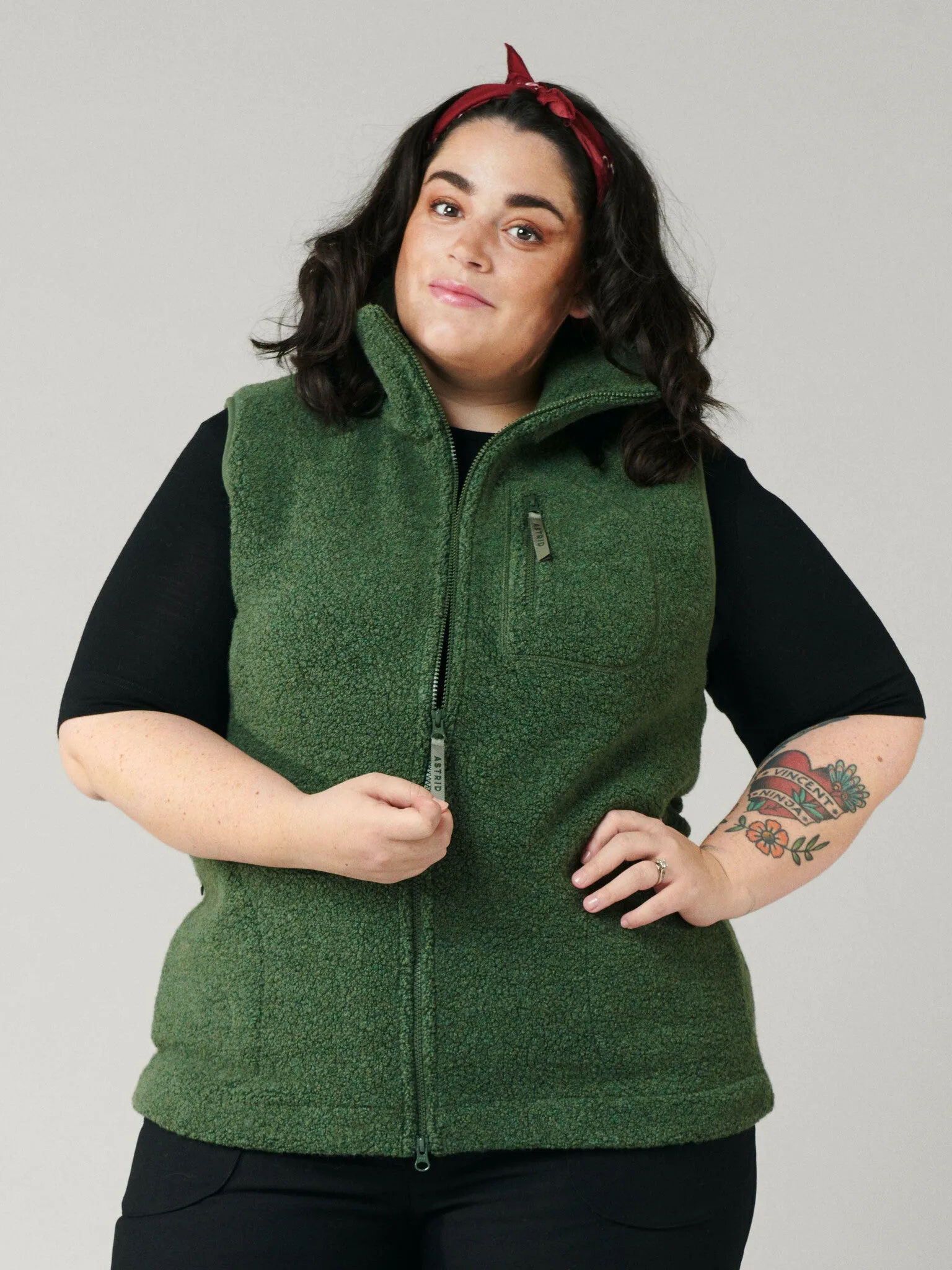 Minna Wool Fleece Vest Green