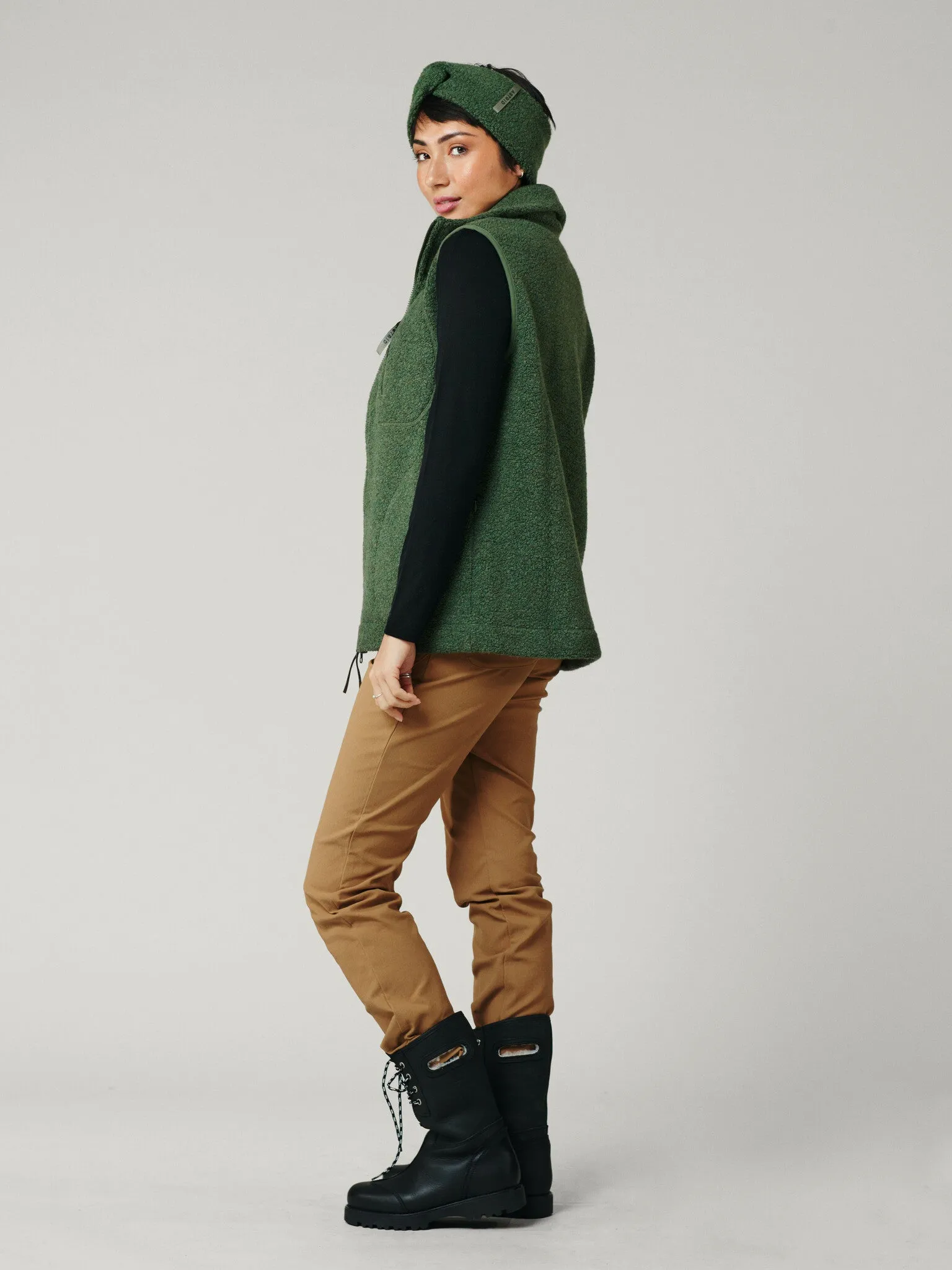 Minna Wool Fleece Vest Green