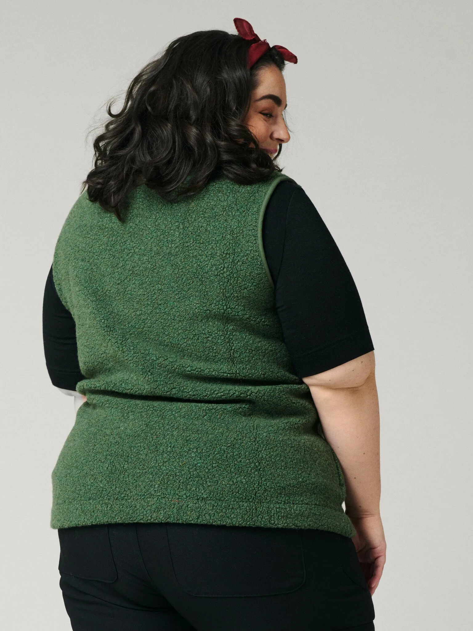 Minna Wool Fleece Vest Green