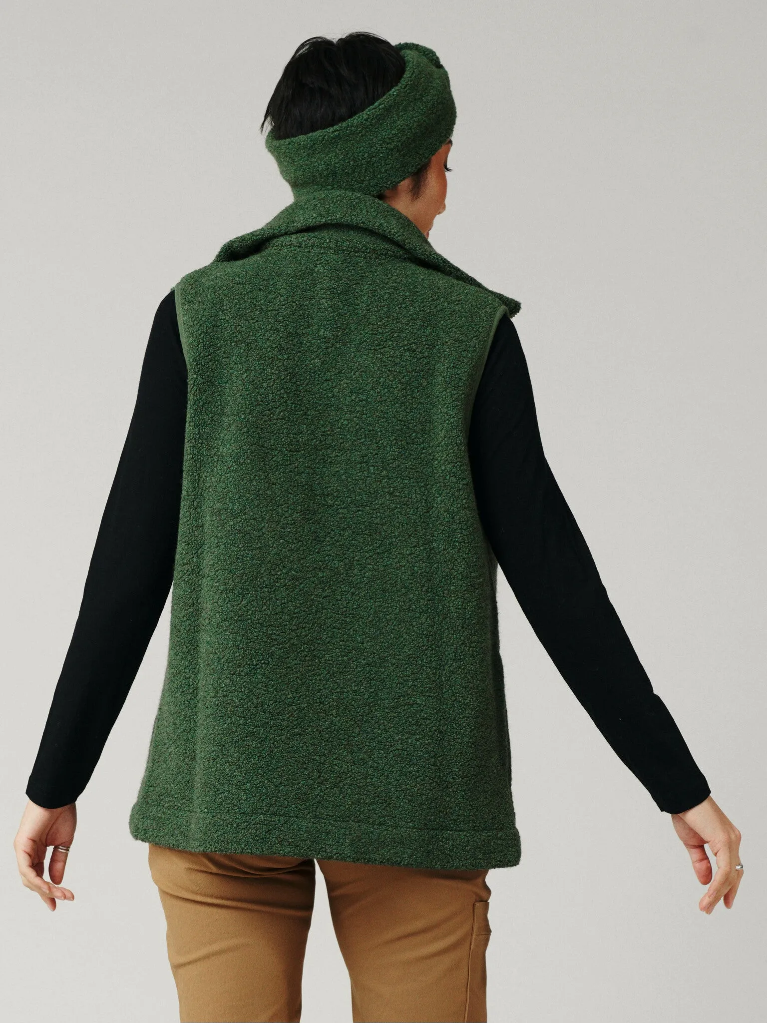 Minna Wool Fleece Vest Green