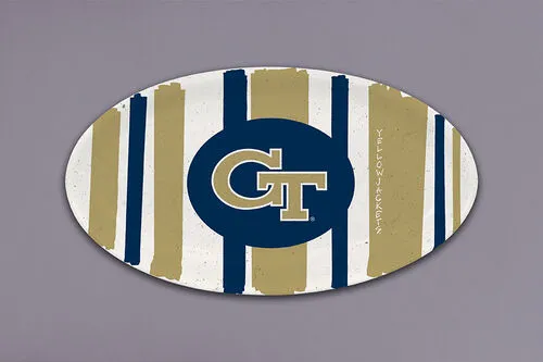 Oval Striped Melamine Platter - Georgia Tech - Yellow Jackets