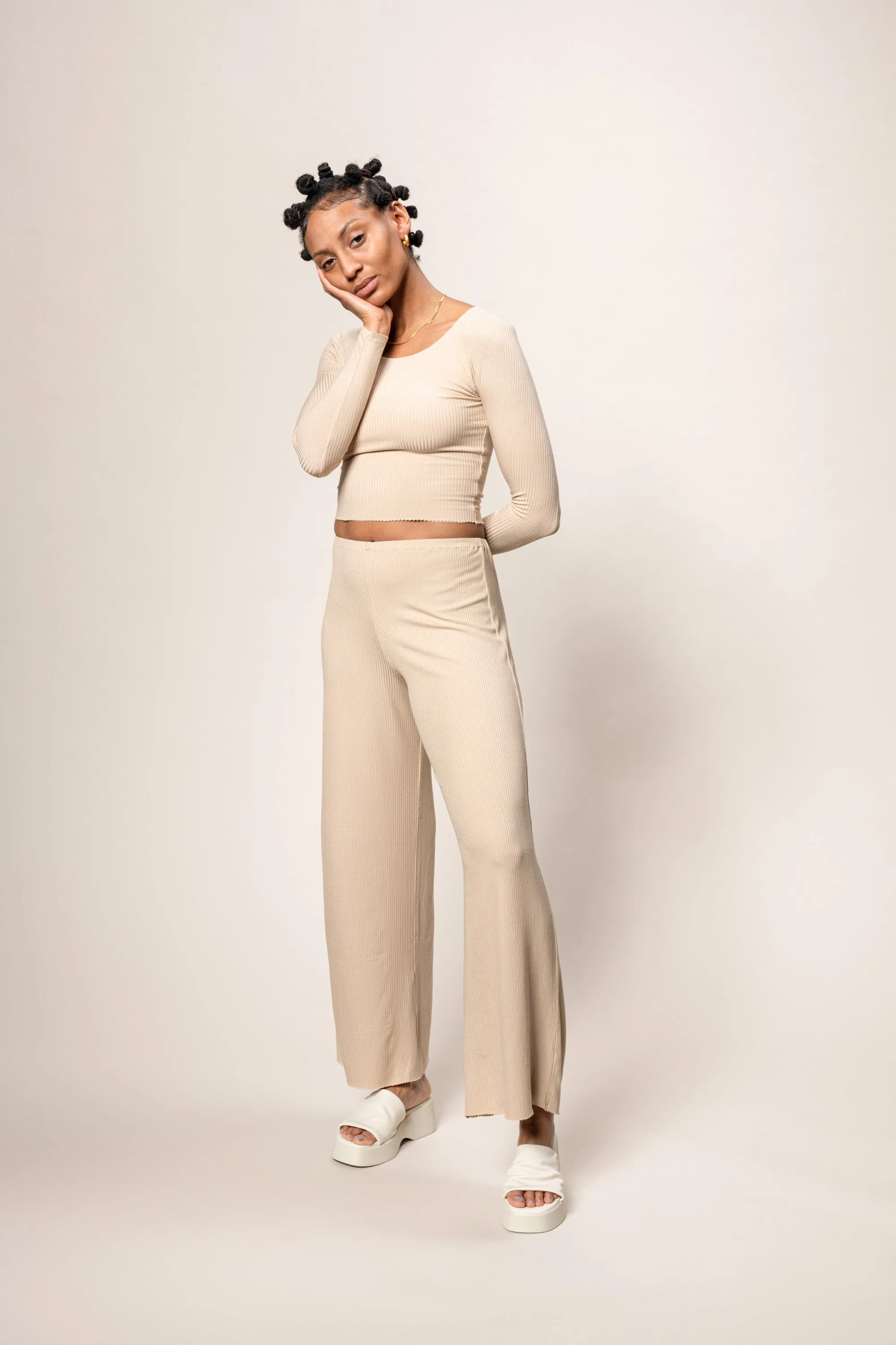 pants - bella - creme