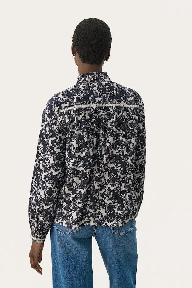 Part Two LeoluPW Floral Shirt in Dark Navy