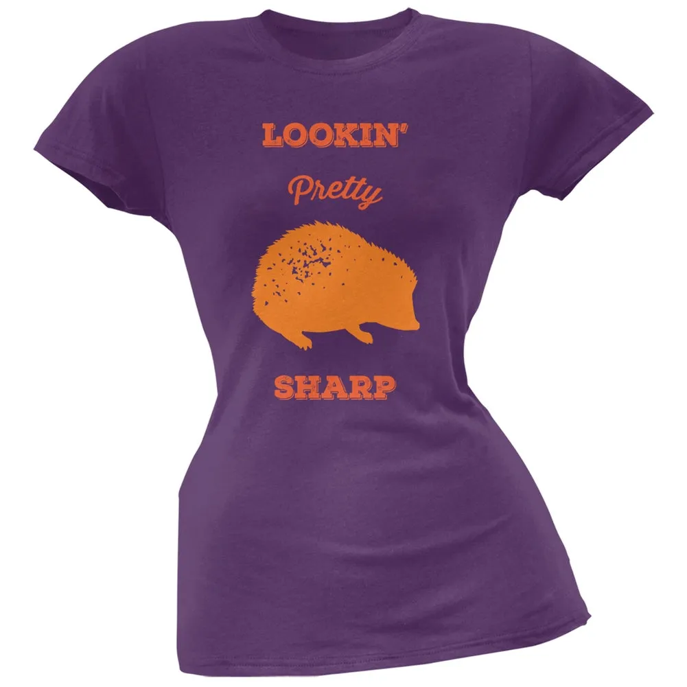 PAWS - Hedgehog Lookin' Pretty Sharp Purple Soft Juniors T-Shirt