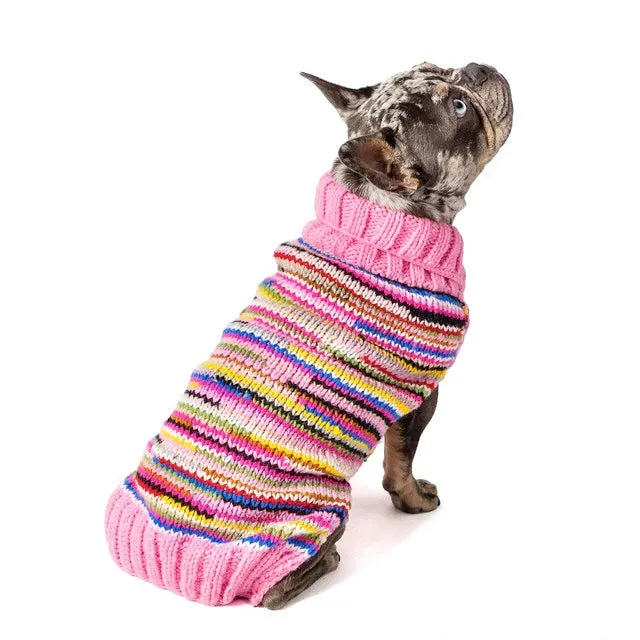 pink organic wool multicolour sweater - few left!