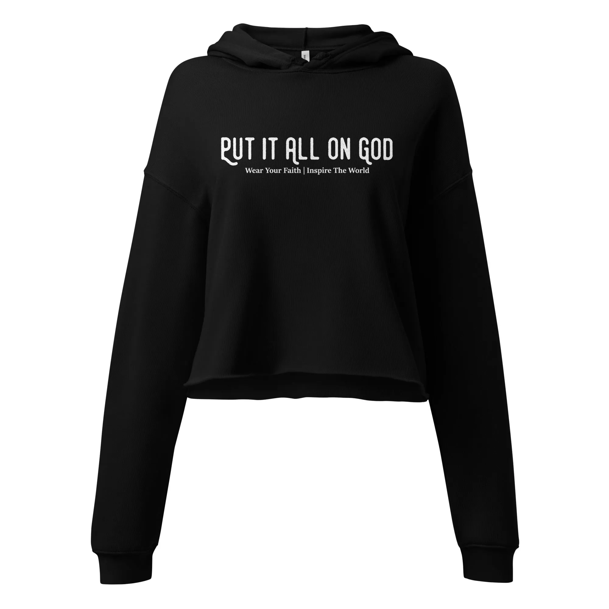 Put It All On God Crop Hoodie