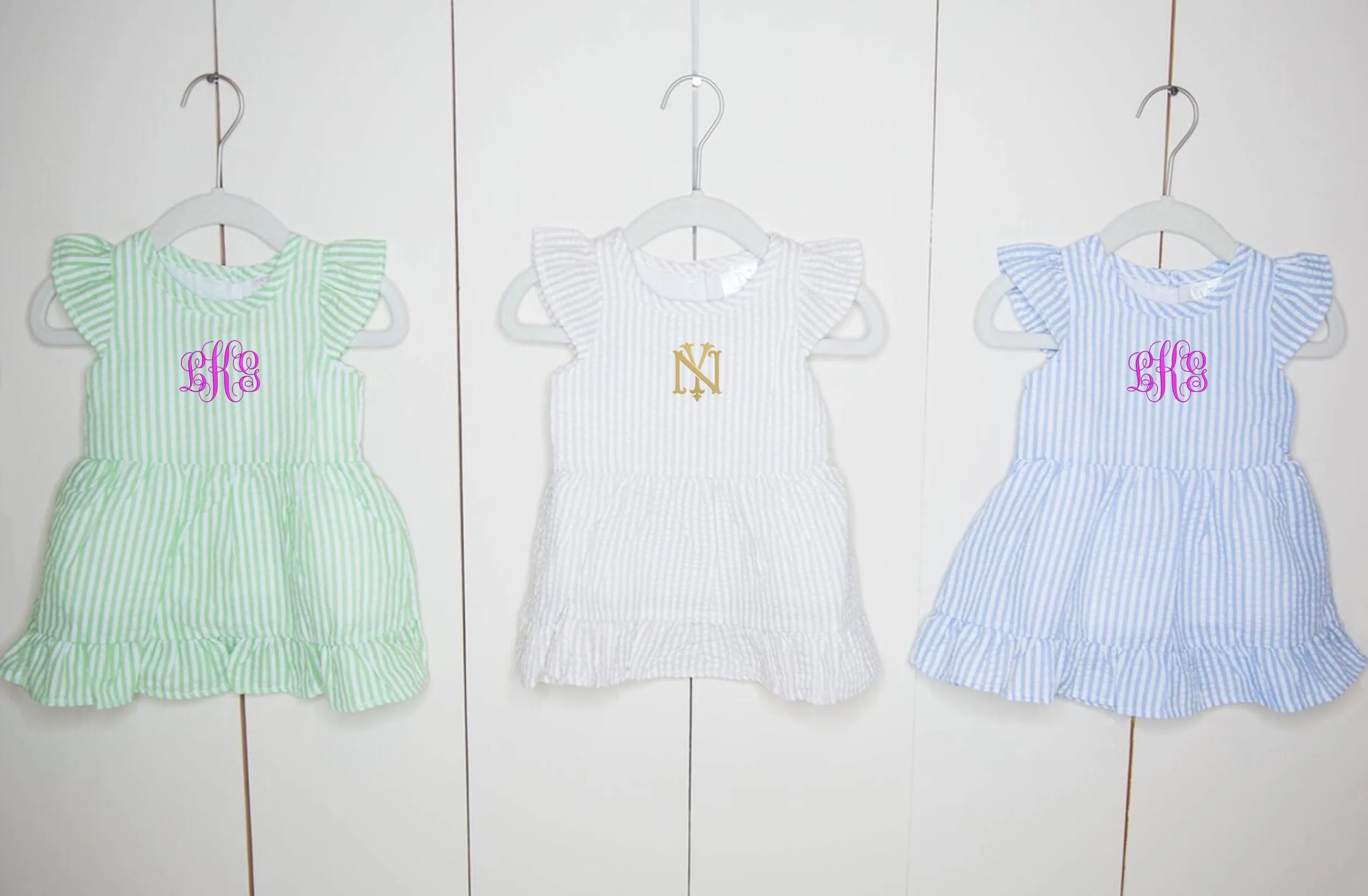 Seersucker Toddler Girls Baby Dress